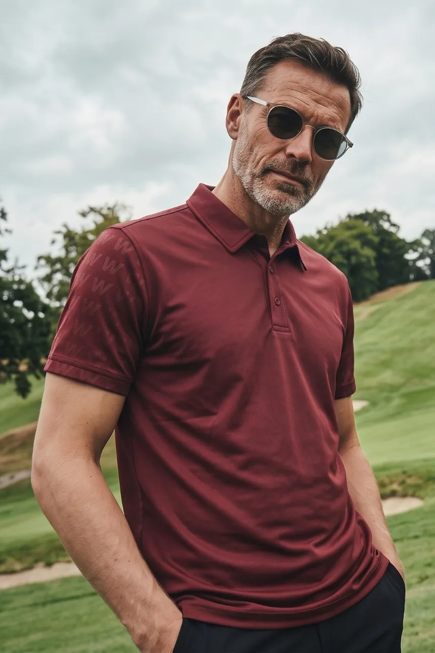 Två män i WINWIZE-golftroiörer på golfbanan